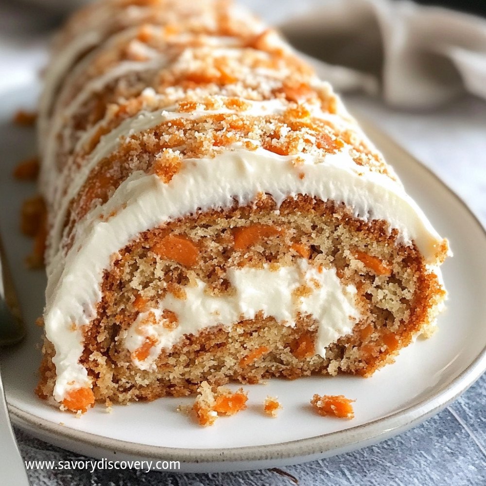 Gâteau roulé à la carotte et crème fraîche