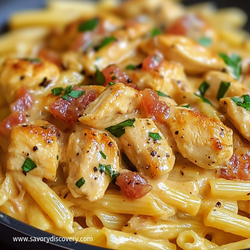 Pâtes crémeuses au poulet italien savoureuses
