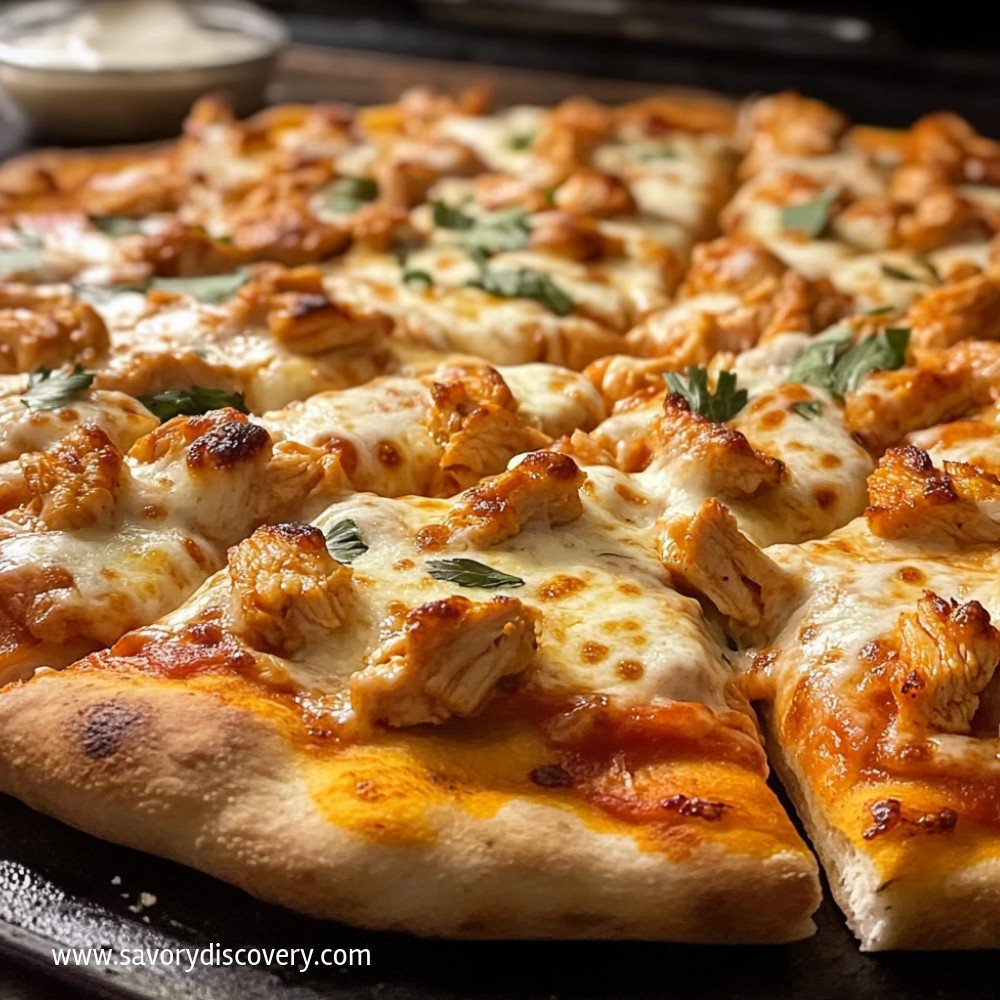 Pizza au poulet Buffalo : recette irrésistible !