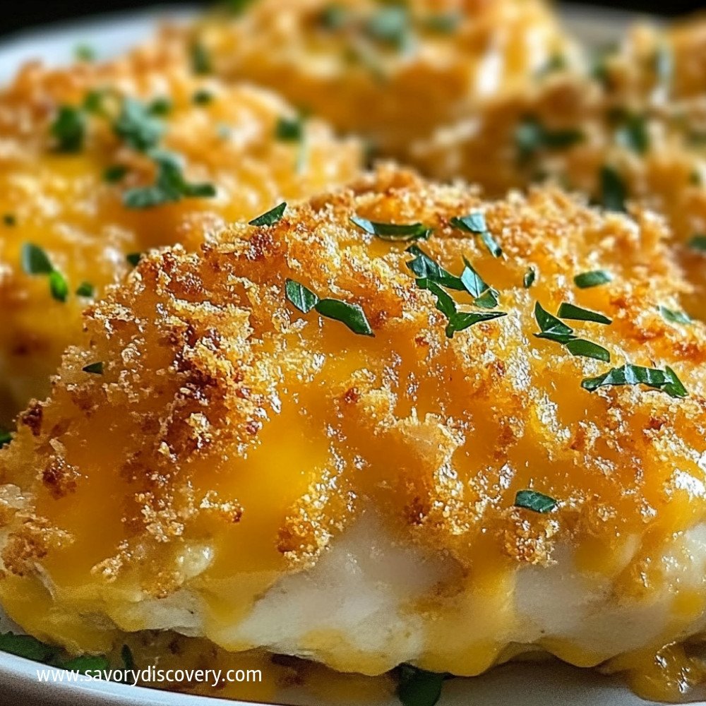 Poulet au cheddar croustillant au four आसान