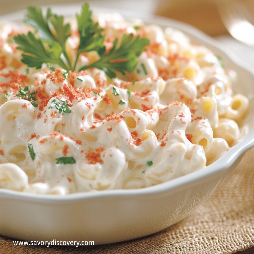 Salade de macaroni crémeuse classique et savoureuse