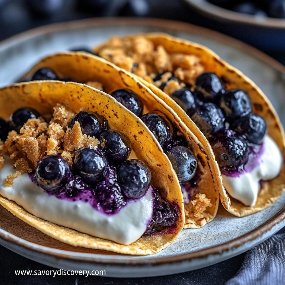Tacos de cheesecake aux myrtilles irrésistibles