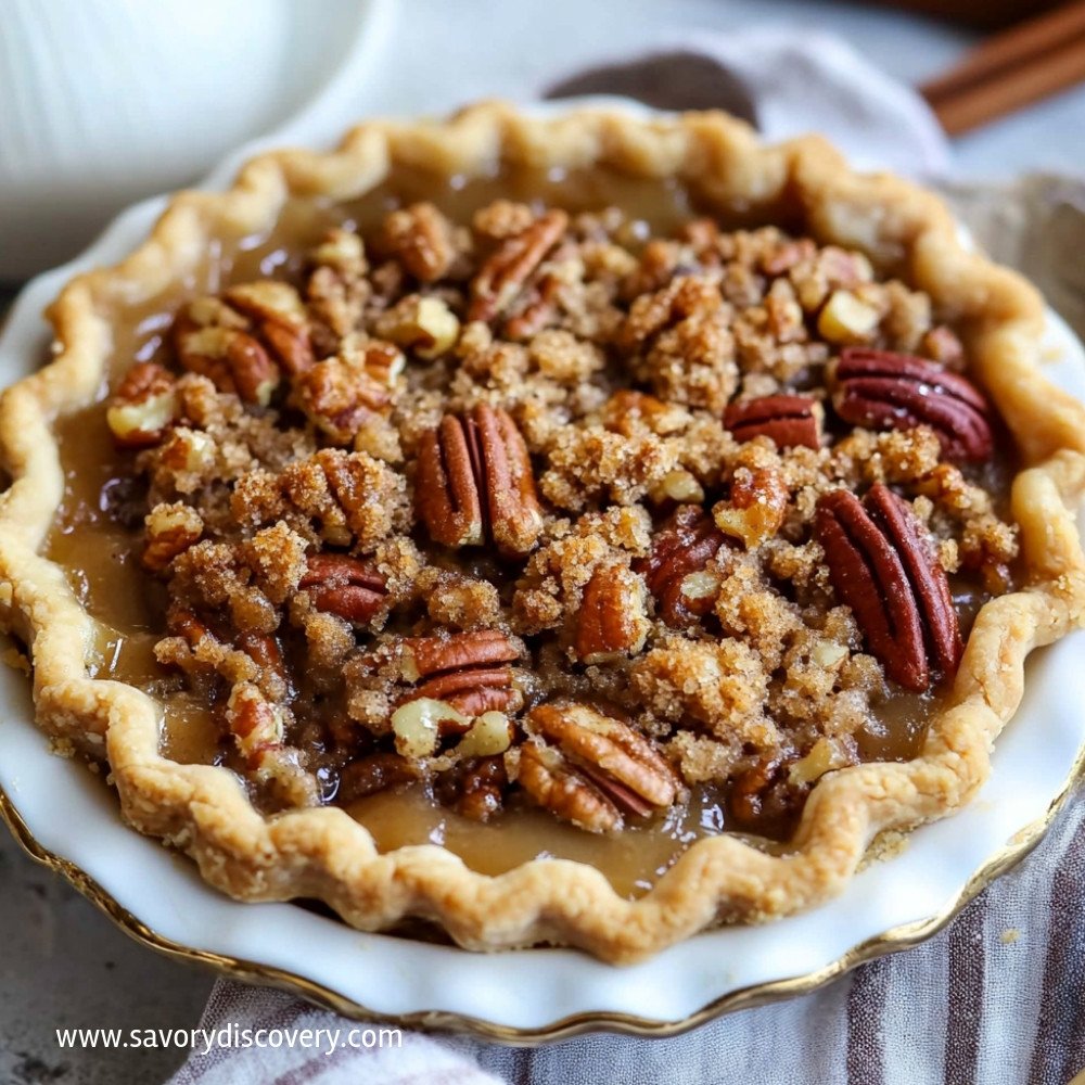 Tarte aux noix de pécan avec streusel savoureux