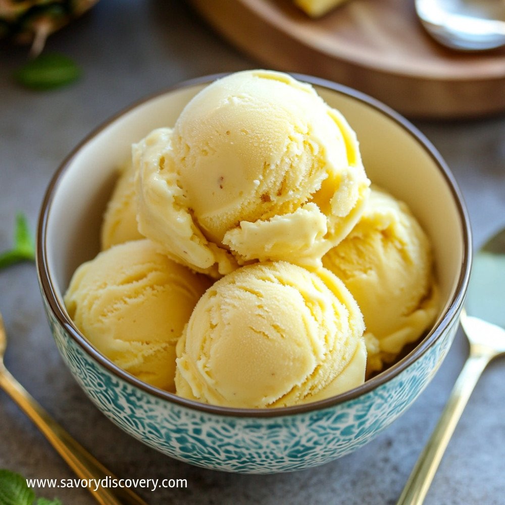Crème glacée maison à l'ananas frais