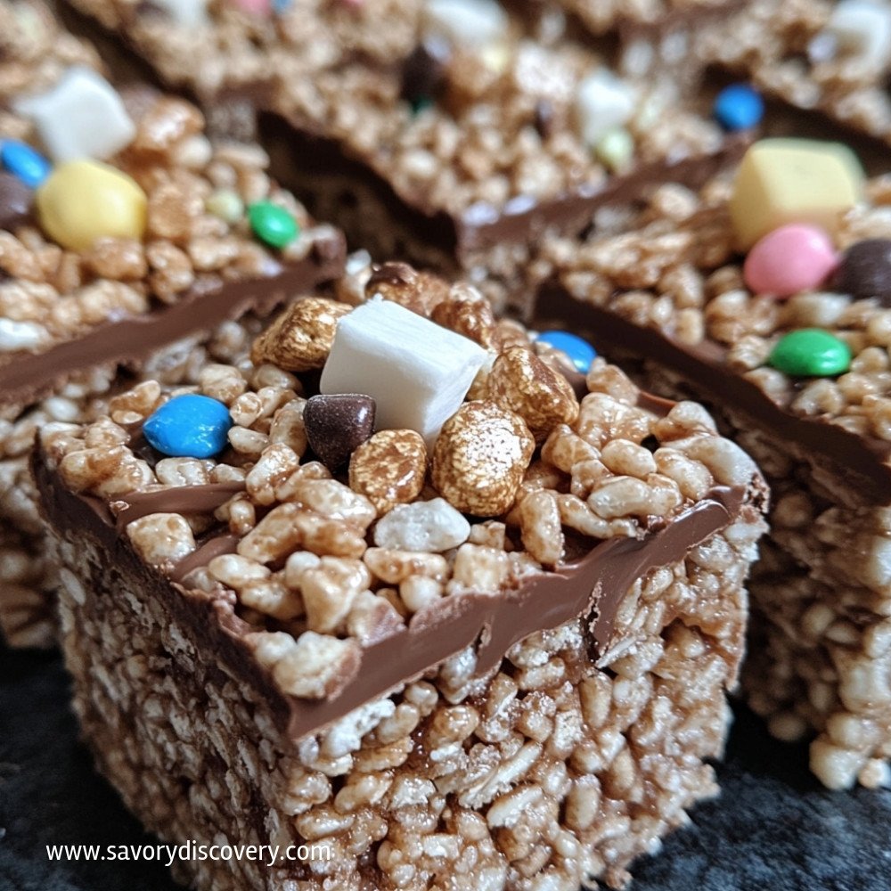 Délicieuses bouchées de Rice Krispies au chocolat