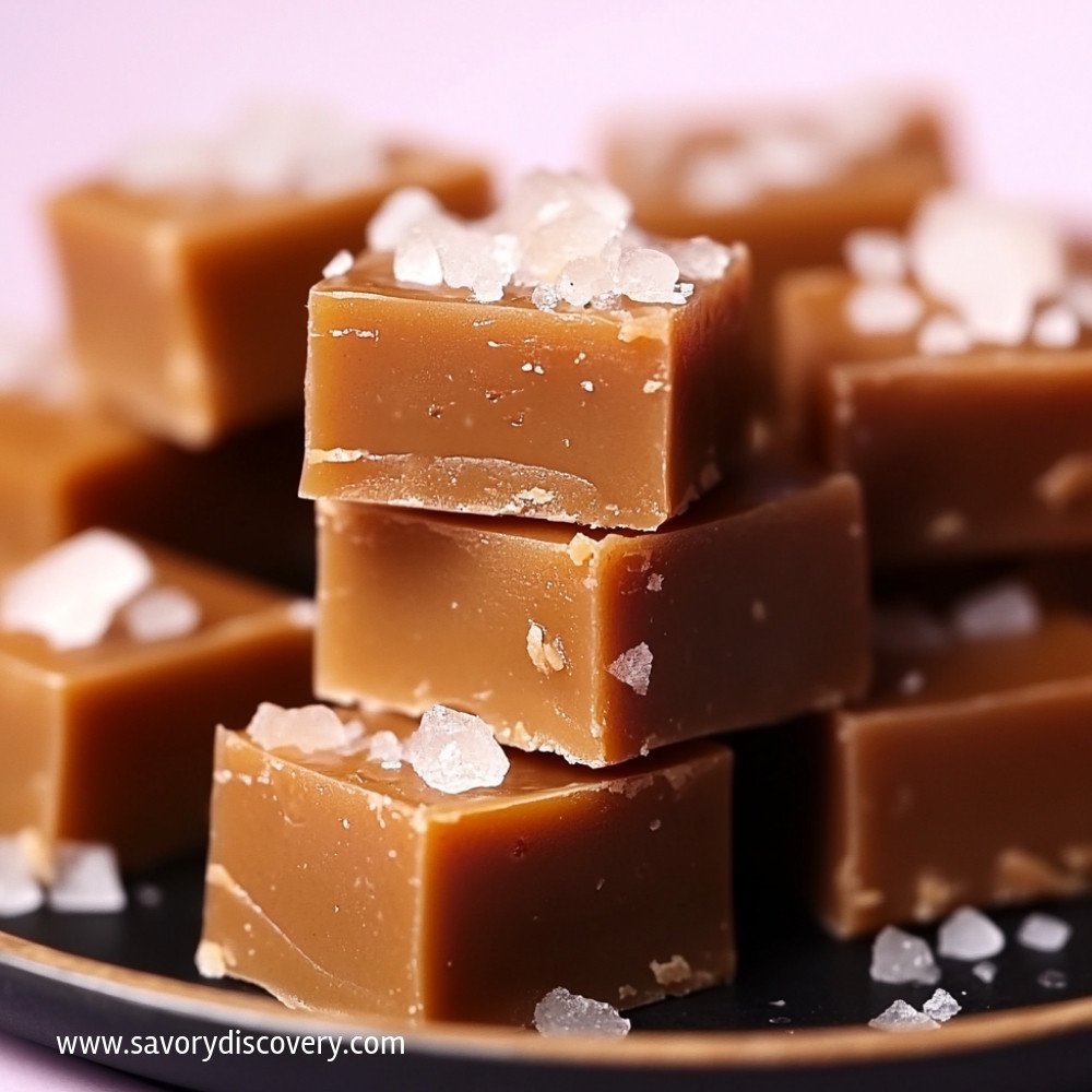 Délicieux fudge au caramel salé maison