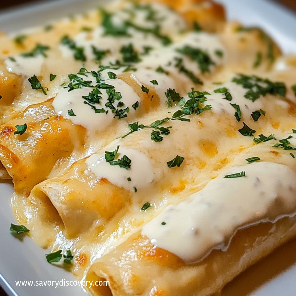 Enchiladas de poulet à la sauce blanche crémeuse