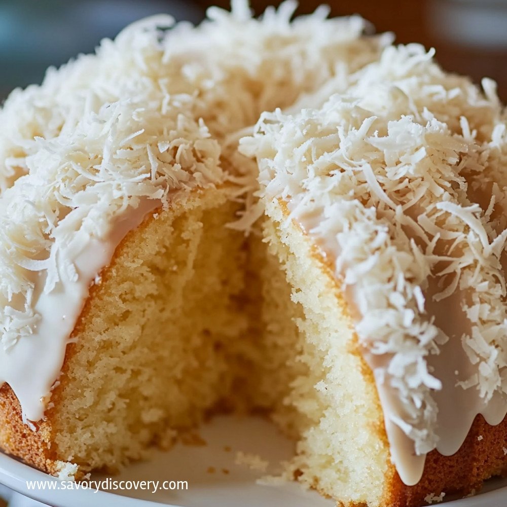 Gâteau Bundt au chocolat blanc et noix de coco