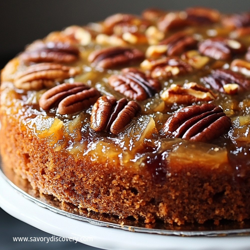 Gâteau renversé aux pacanes irrésistible et savoureux