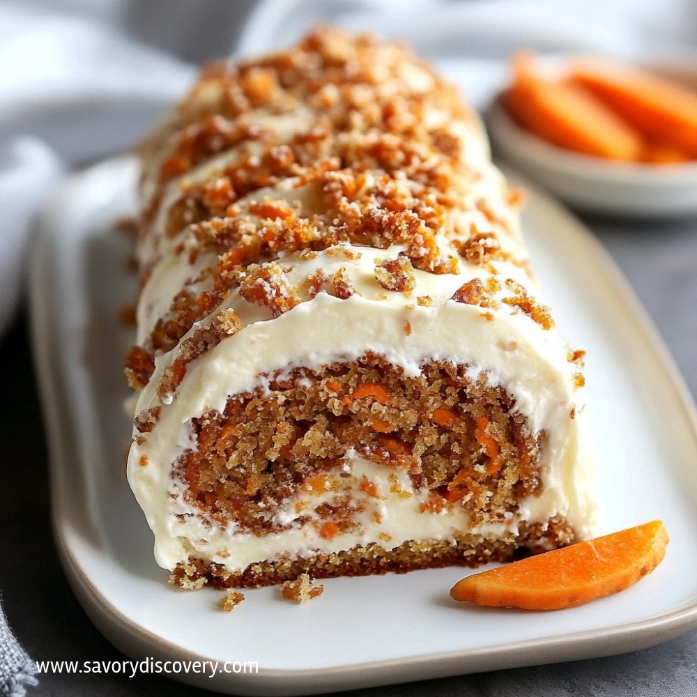 Gâteau roulé à la carotte et crème fraîche