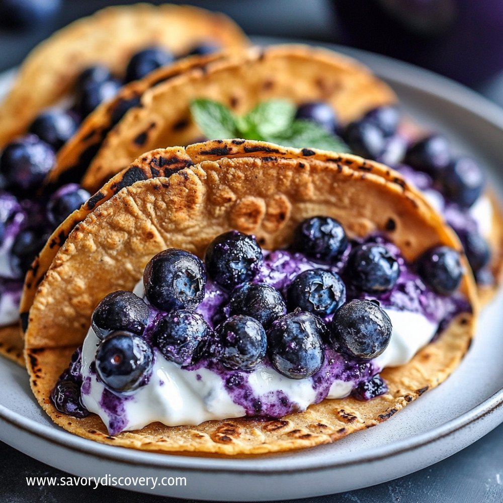 Tacos de cheesecake aux myrtilles irrésistibles