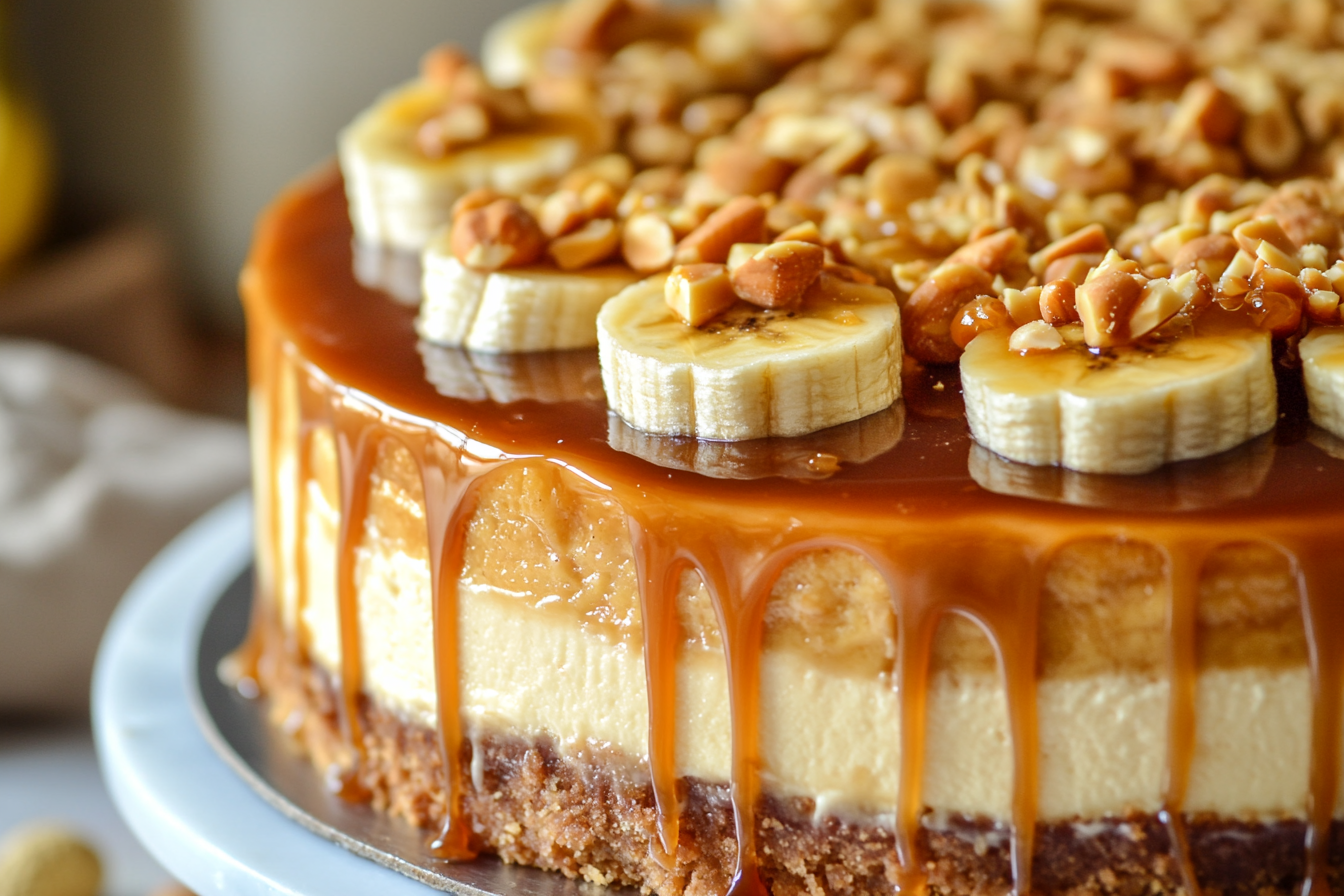 Cheesecake Banane Caramel Cacahuète