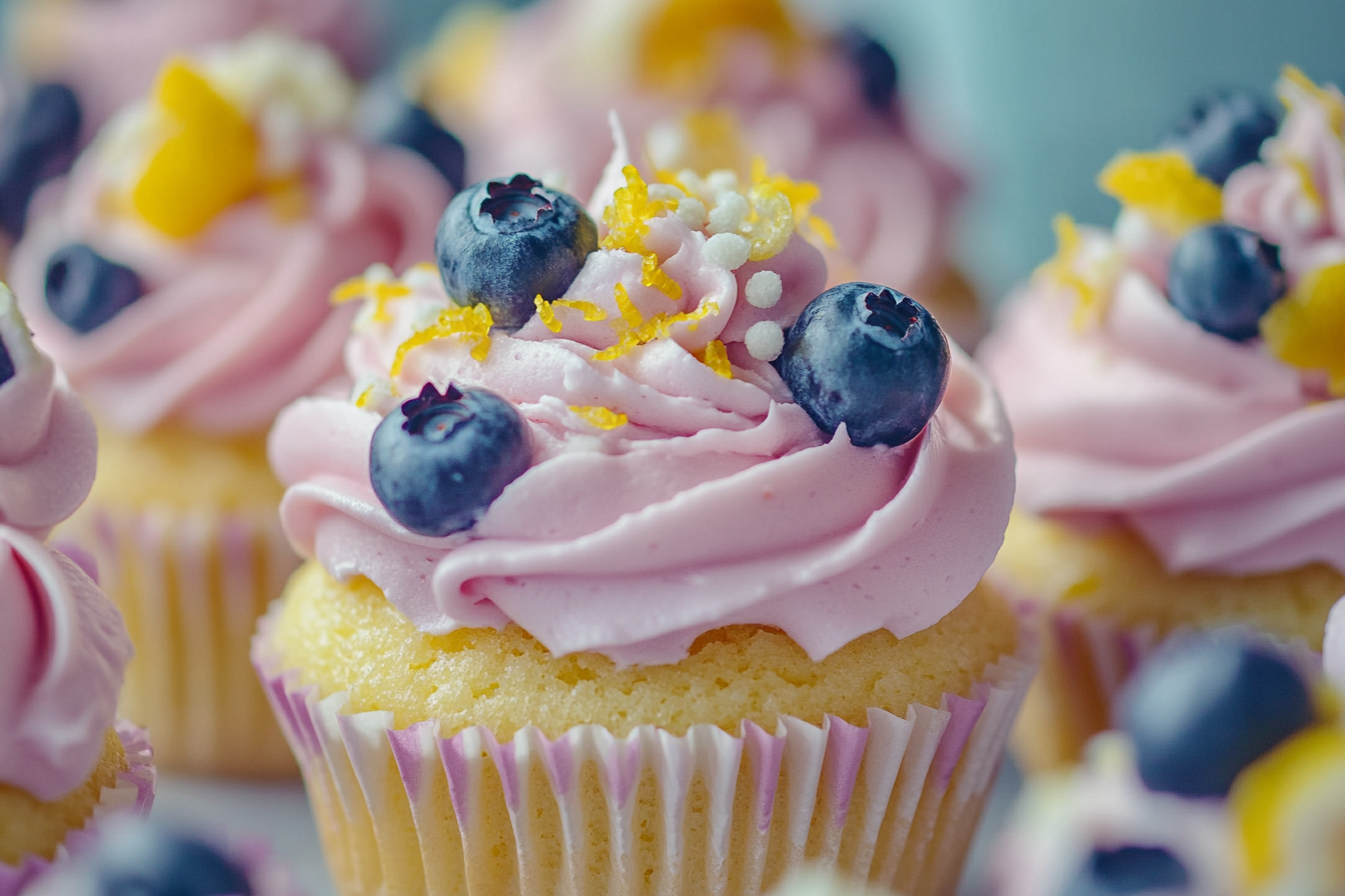 Cupcakes au citron et myrtilles