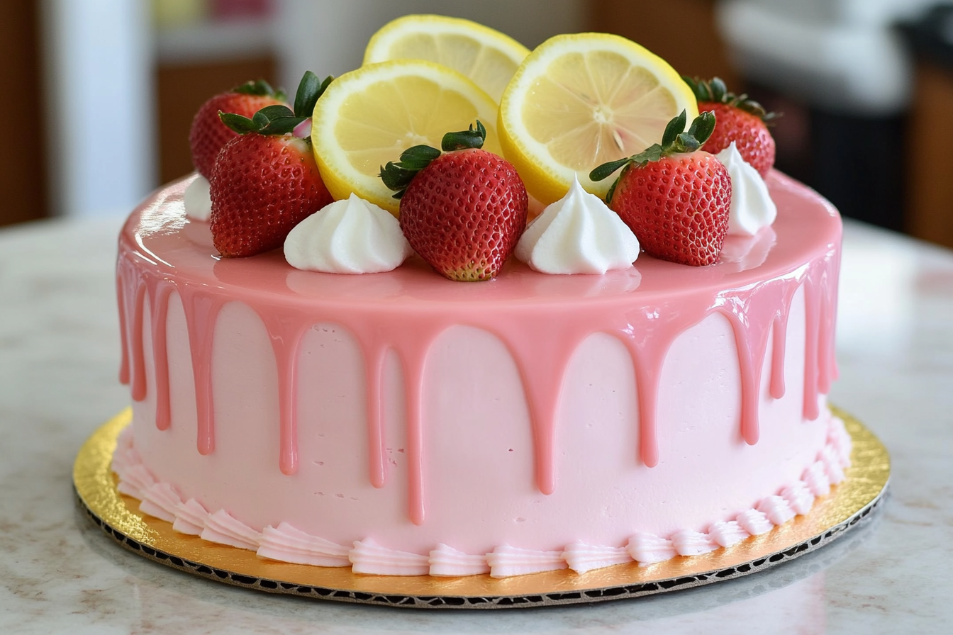 Gâteau au citron et fraises