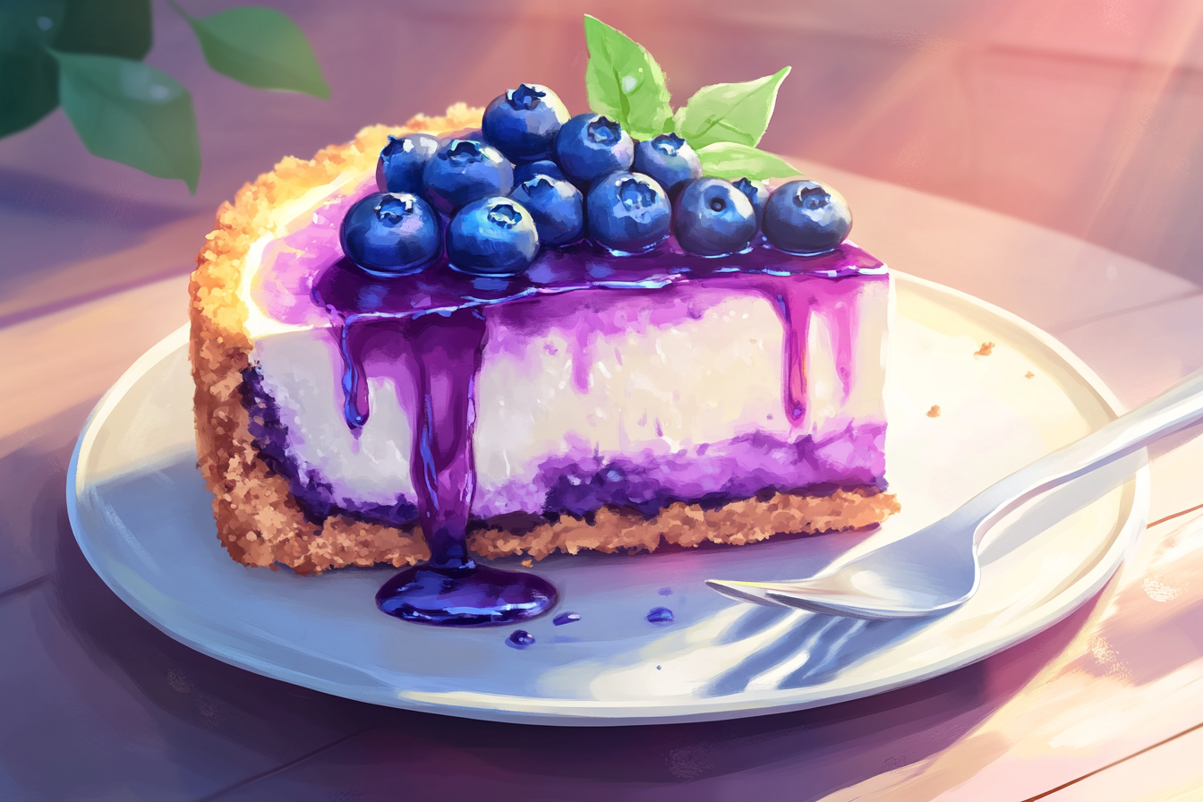 Gâteau au fromage aux bleuets