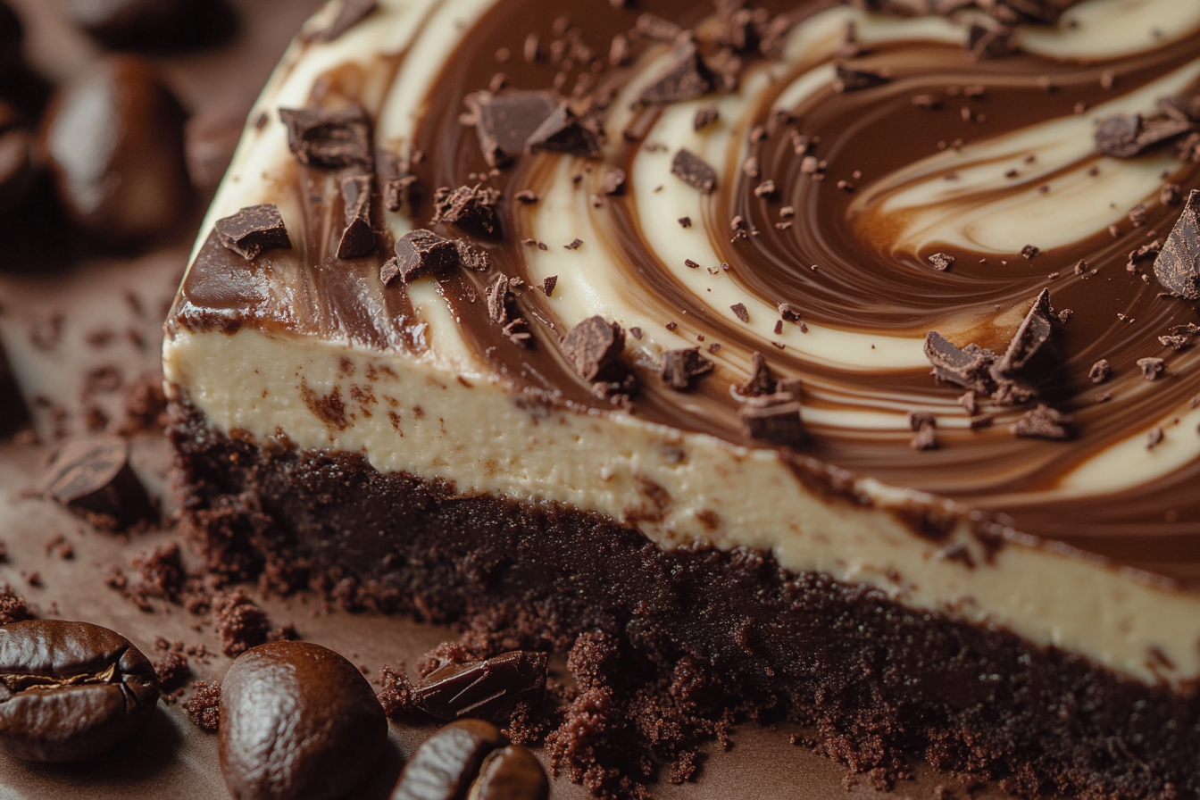 Gâteau au fromage brownie au café