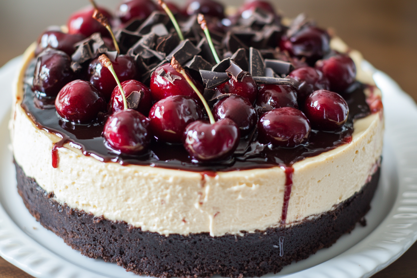 Gâteau au fromage chocolat cerise