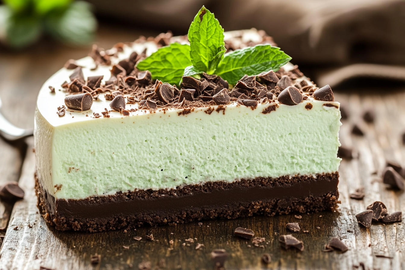 Gâteau au fromage chocolat menthe