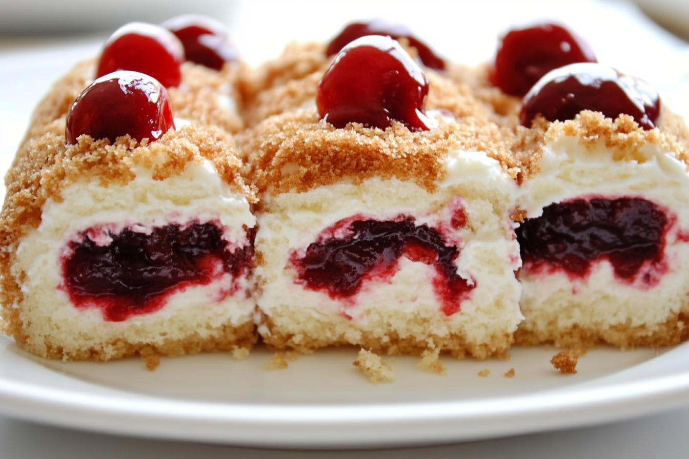 Gâteau roulé au fromage cerise