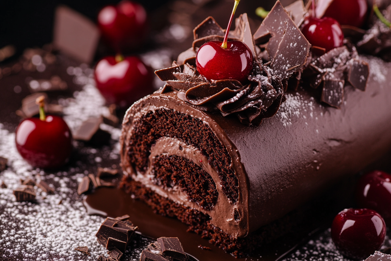Gâteau roulé forêt noire