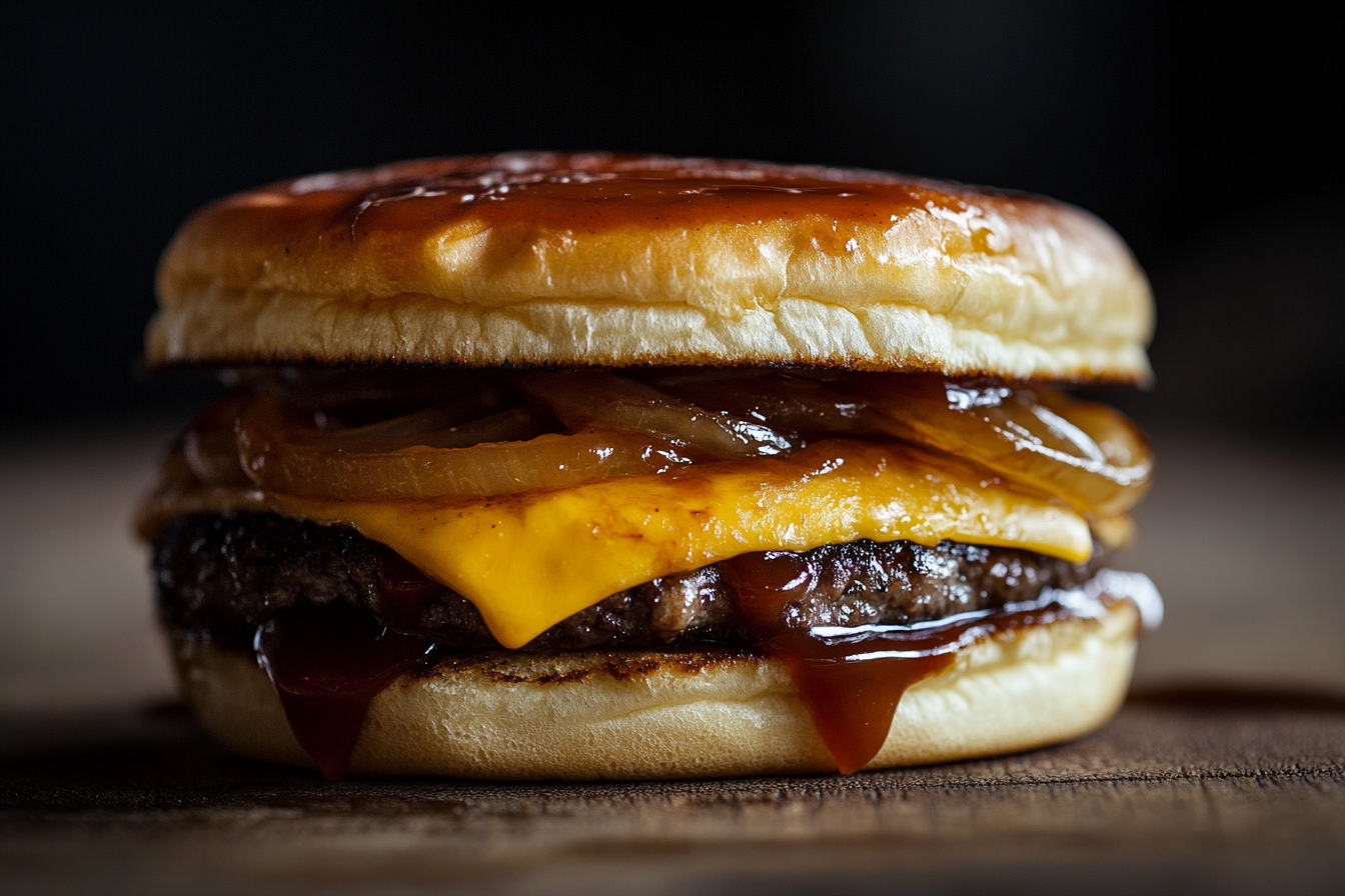 Hamburger Triple avec Oignons Caramélisés