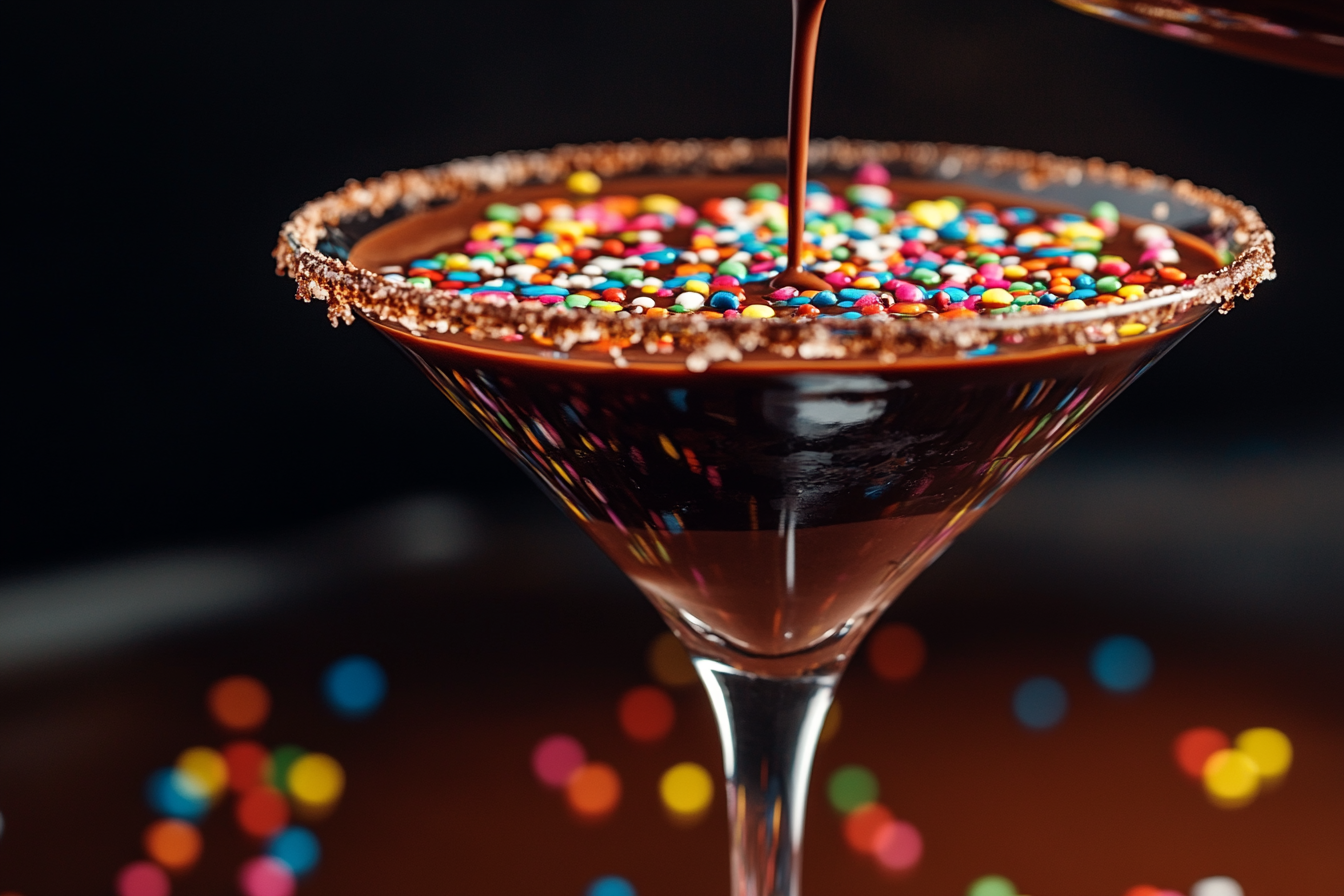 Martini au chocolat avec paillettes
