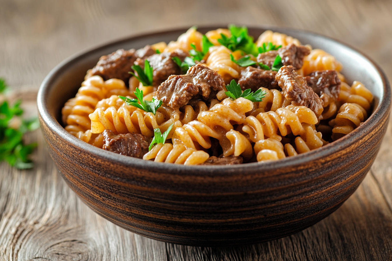 Pâtes rotini au bœuf et parmesan