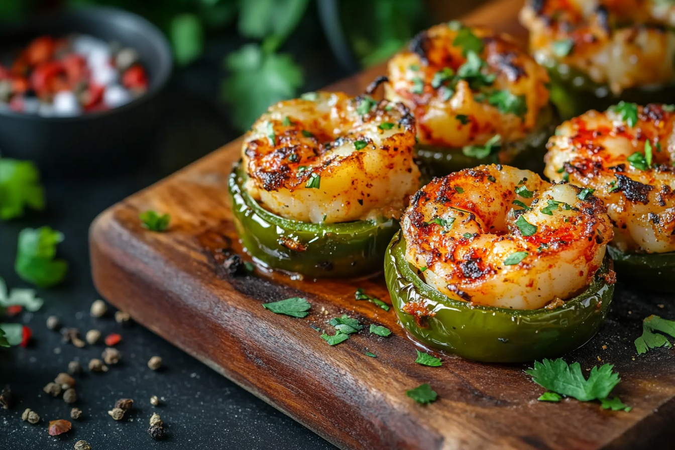 Piments jalapeños farcis au crevettes