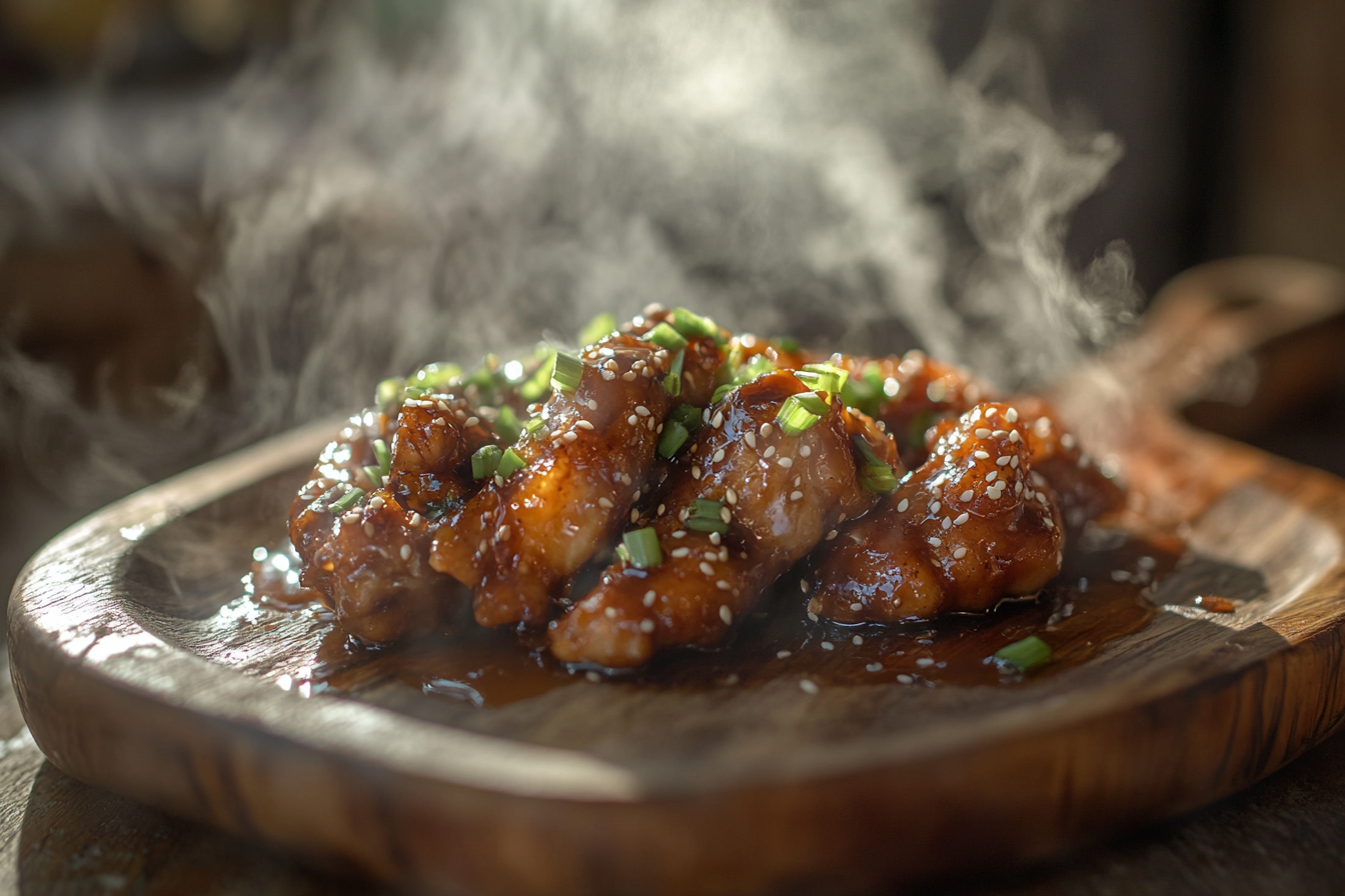 Poulet collant au miel et hoisin