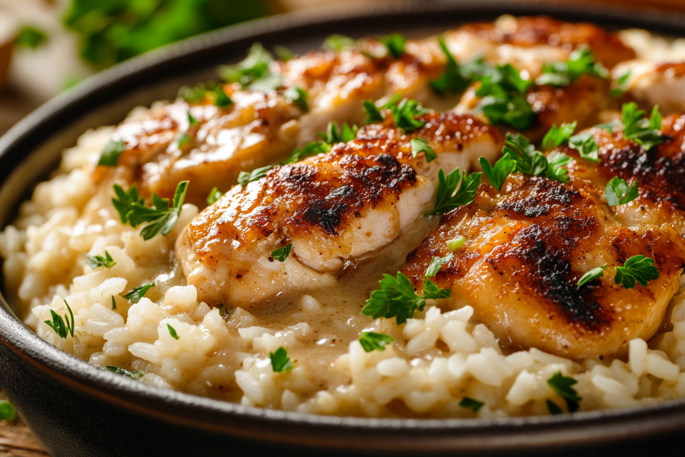 Poulet étouffé avec riz