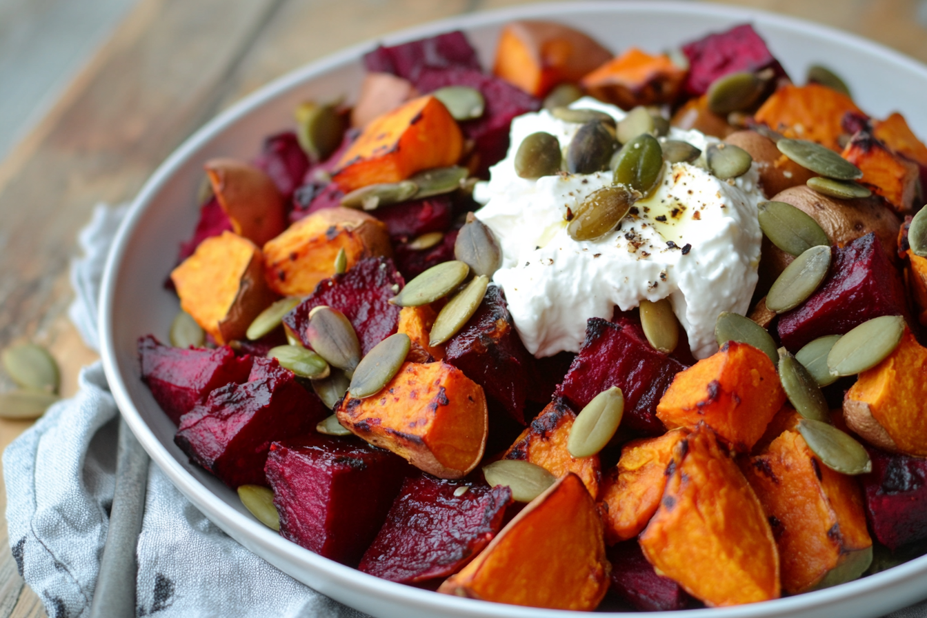 Salade de betterave et patate douce
