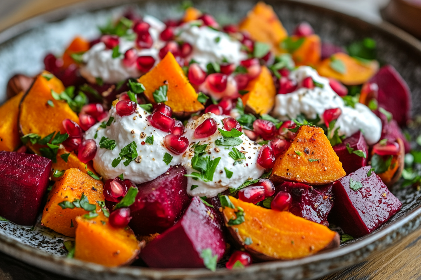Salade de betteraves et patates douces