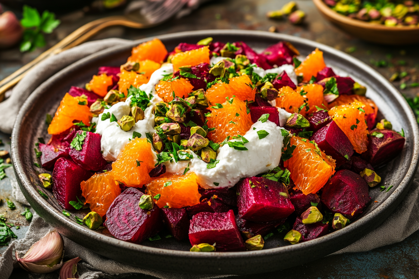 Salade de betterave et patate douce