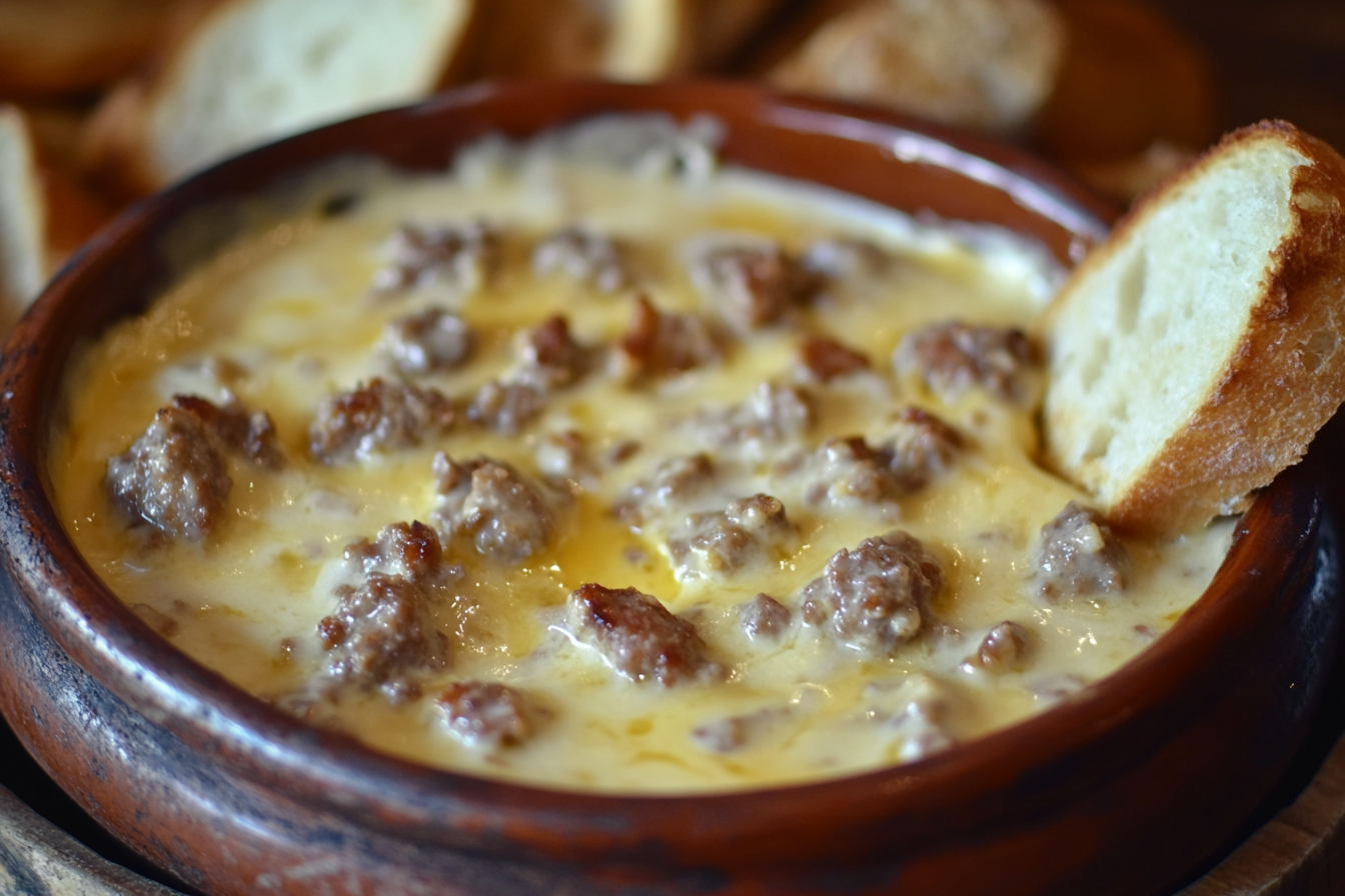 Trempette de saucisse épicée au fromage